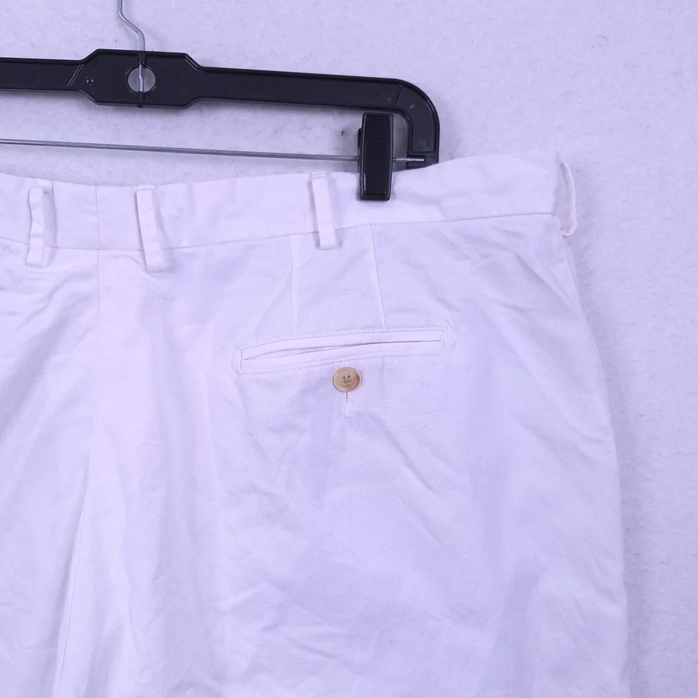 Peter Millar Shorts Mens Size 44 White Pima Cotton Chino Flat Golf Travel Preppy